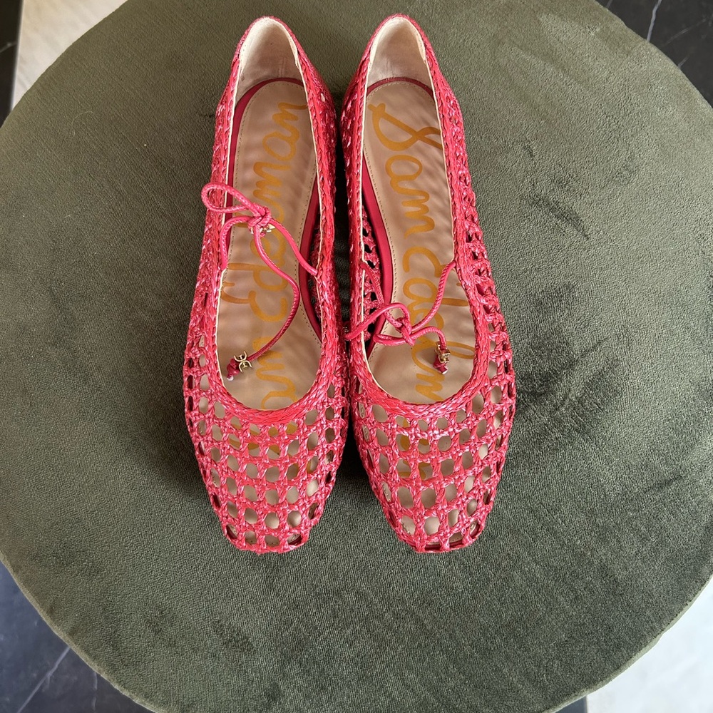 Sam Edelman Marcie Red Woven Flats Size 8.5